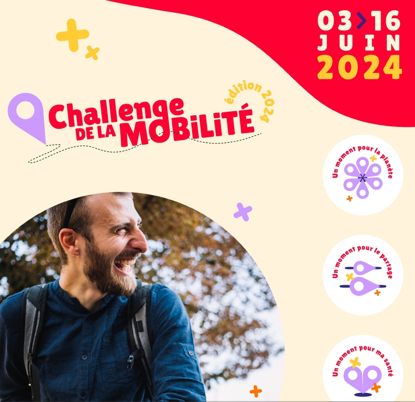 Chaque année l’ADEME, le Club de la mobilité et la Région Nouvelle-Aquitaine organisent le Challenge de la Mobilité. Cette année, celui-ci se déroulera du 3 au 16 juin 2024.